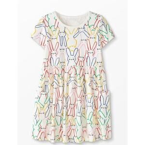 Hanna Andersson Girls 10 Bunch of Bunnies Pocket Play Dress